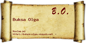 Buksa Olga névjegykártya