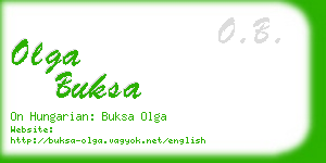 olga buksa business card